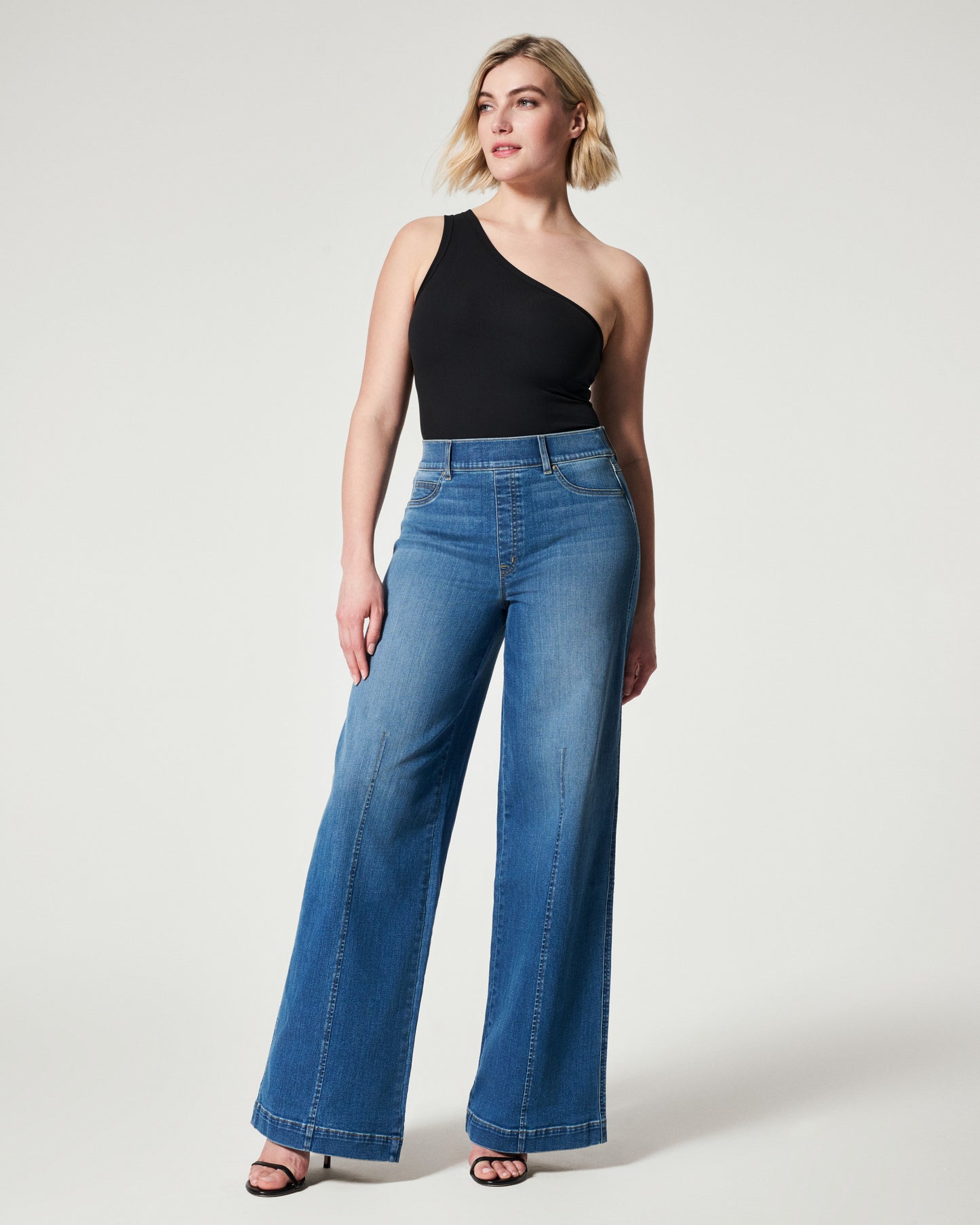 Jeans med vida ben och sömmar fram, Vintage Indigo