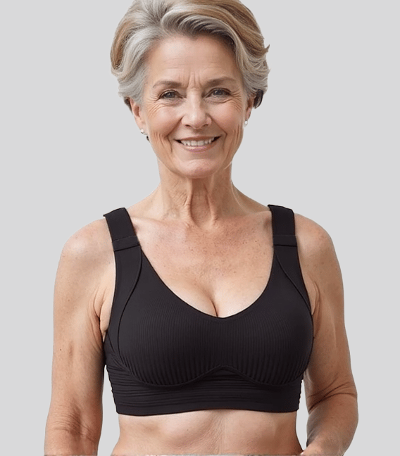 đRibbad push-up-bh med justerbara byglar för kvinnor/ đWomen's Ribbed Push Up Adjustable Wireless Bra