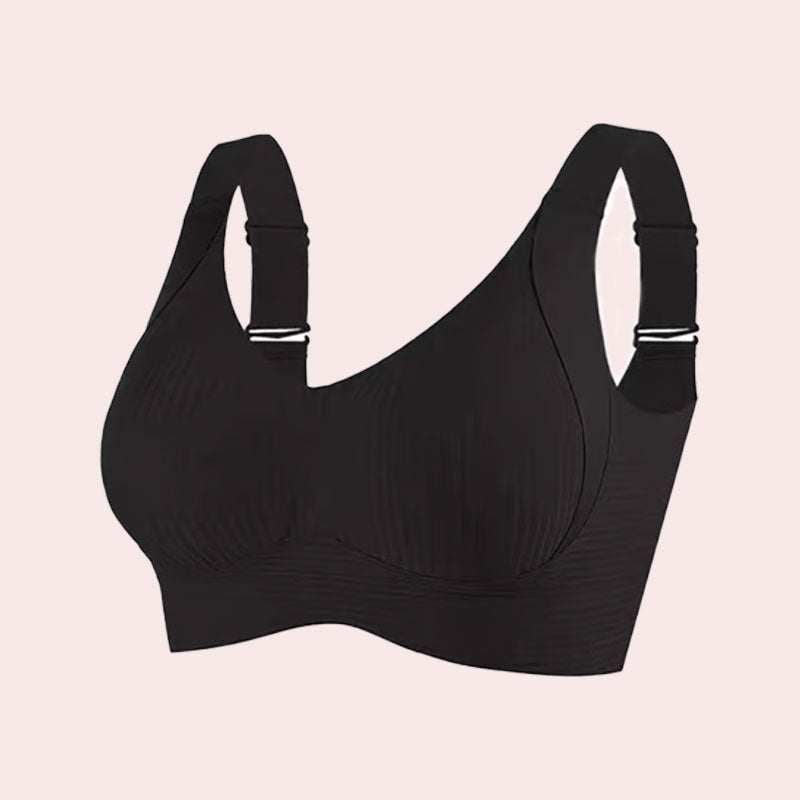 đRibbad push-up-bh med justerbara byglar för kvinnor/ đWomen's Ribbed Push Up Adjustable Wireless Bra