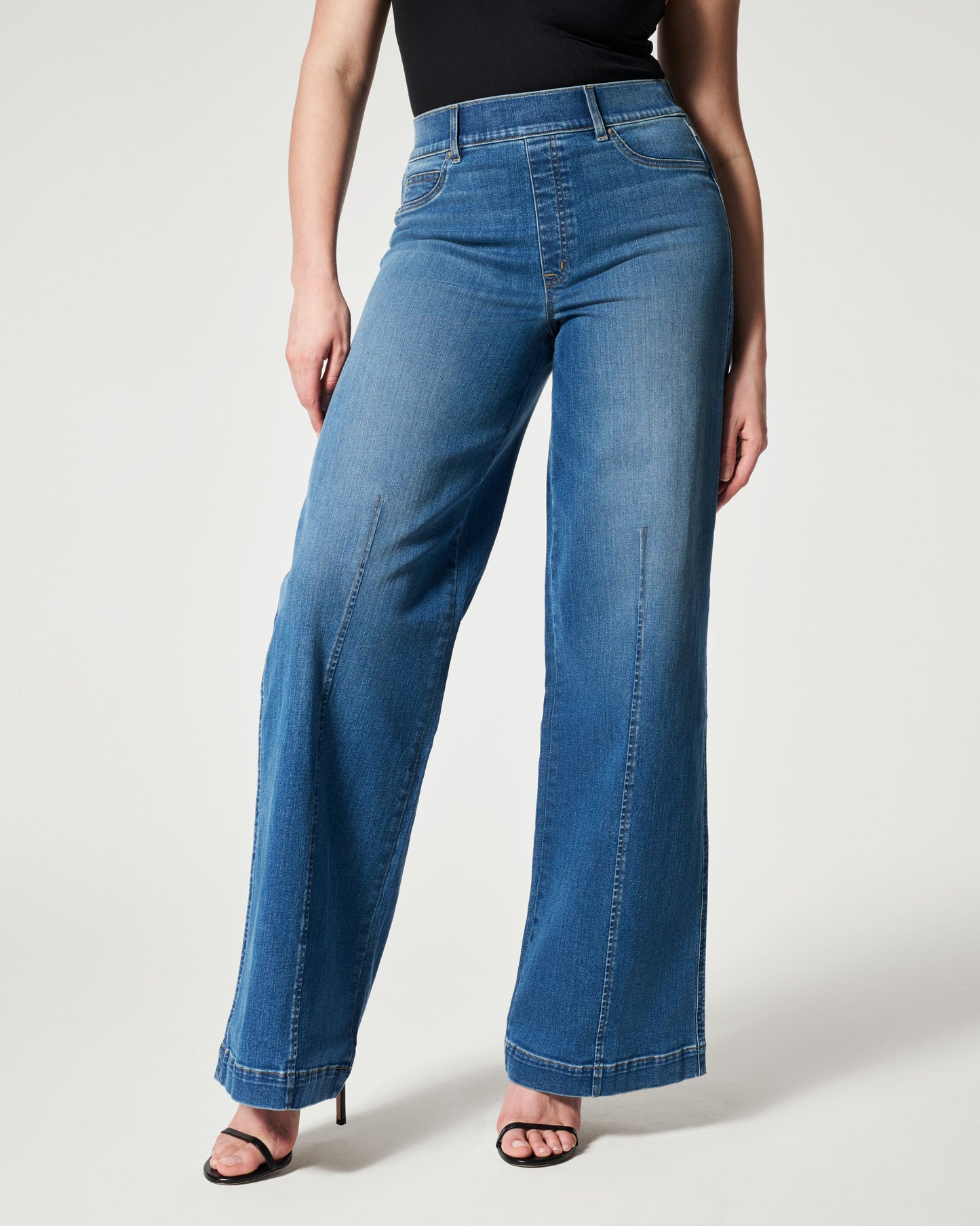 Jeans med vida ben och sömmar fram, Vintage Indigo