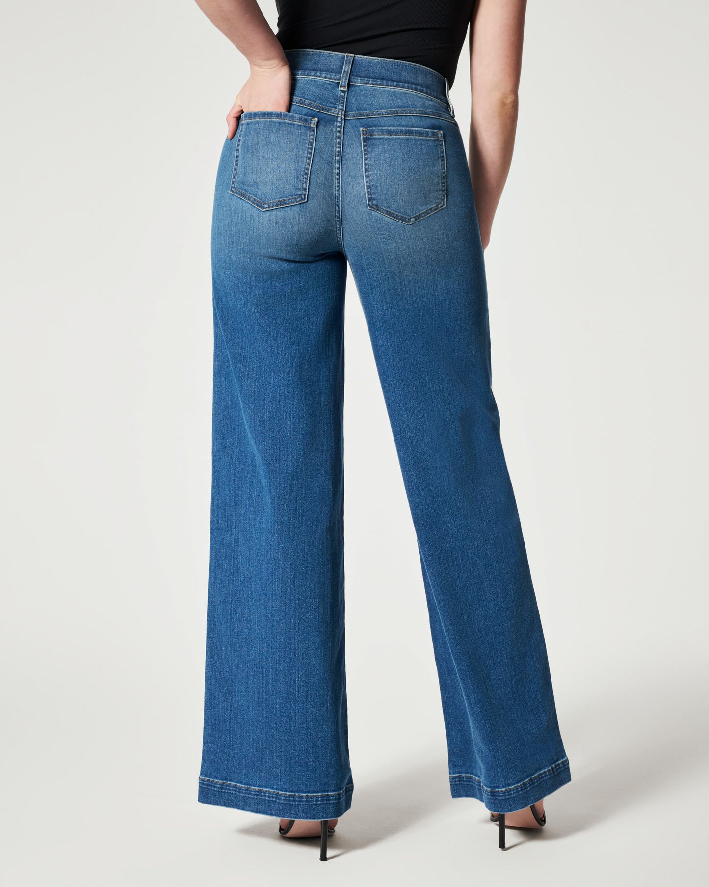 Jeans med vida ben och sömmar fram, Vintage Indigo