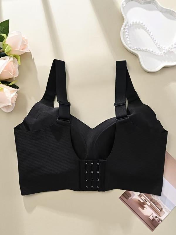 đRibbad push-up-bh med justerbara byglar för kvinnor/ đWomen's Ribbed Push Up Adjustable Wireless Bra