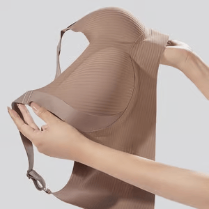 đRibbad push-up-bh med justerbara byglar för kvinnor/ đWomen's Ribbed Push Up Adjustable Wireless Bra