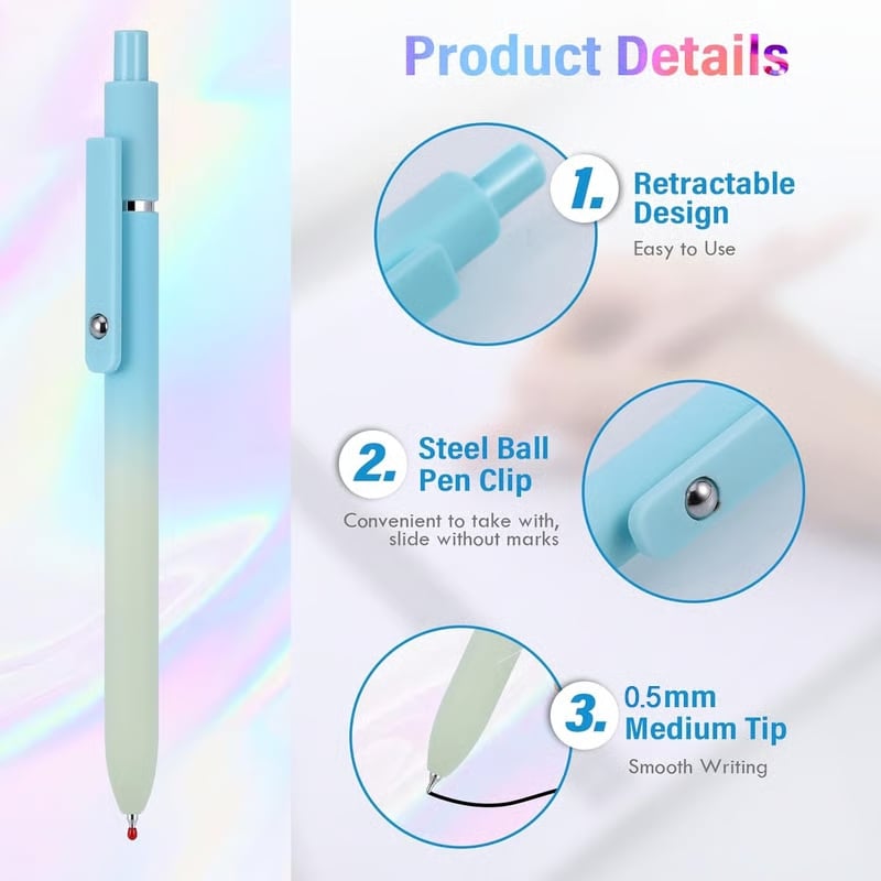 đ„ Superdeal! 31% Rabatt! â 5-pack Svarta GelblĂ€ckspennor â 0.5mm Snabbtorkande & Mjukt Flöde