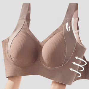đRibbad push-up-bh med justerbara byglar för kvinnor/ đWomen's Ribbed Push Up Adjustable Wireless Bra