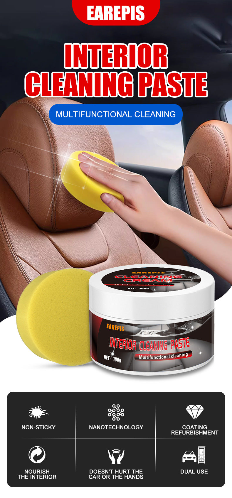 🧼💫Rengöringspasta För Bilens Interiör🚗