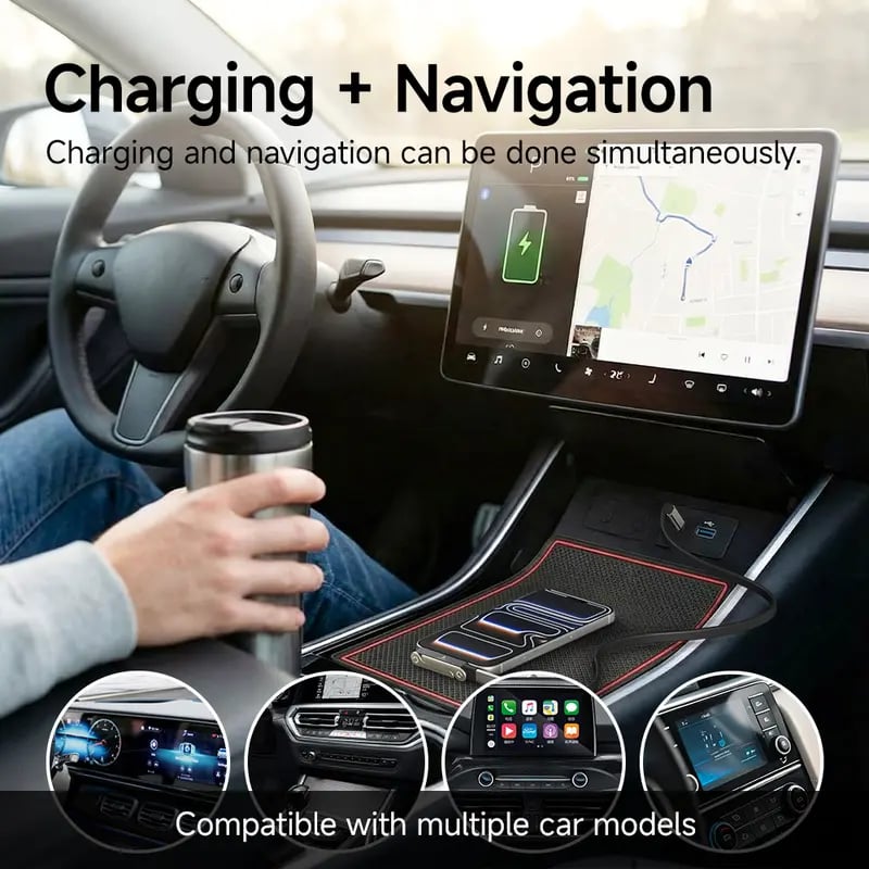 2-i-1 laddningskabel med 240W SuperCharge, 360° roterbart & osynligt stativ, avtagbar design