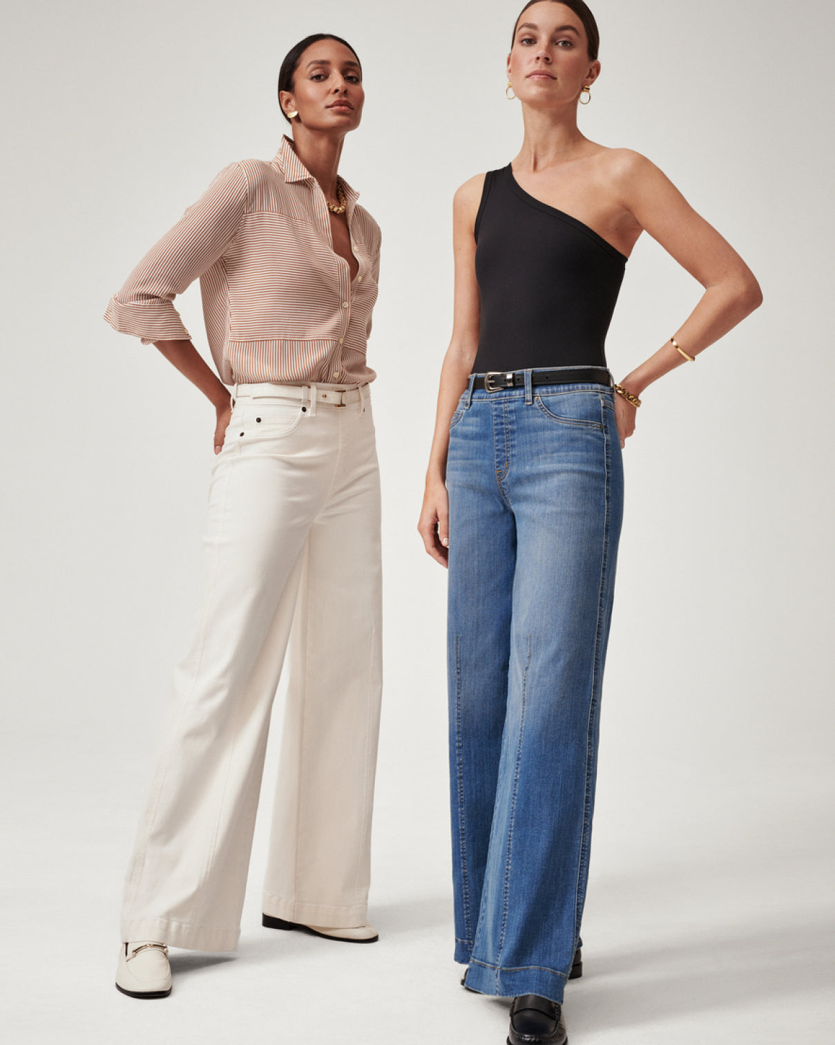 Jeans med vida ben och sömmar fram, Vintage Indigo