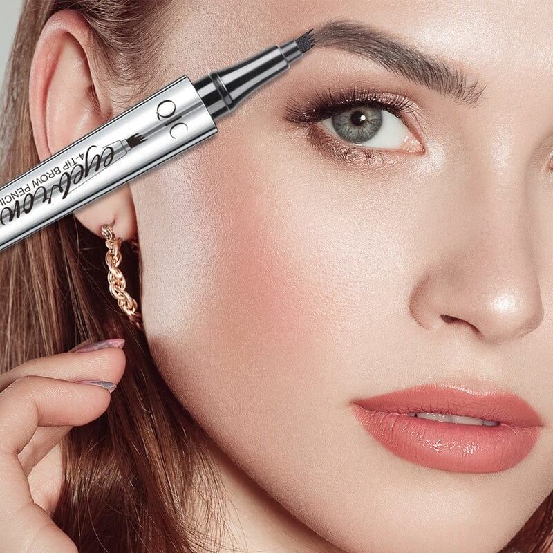 3D Vattentät Microblading Ögonbrynspenna 4 Gaffelspets Tatueringspenna