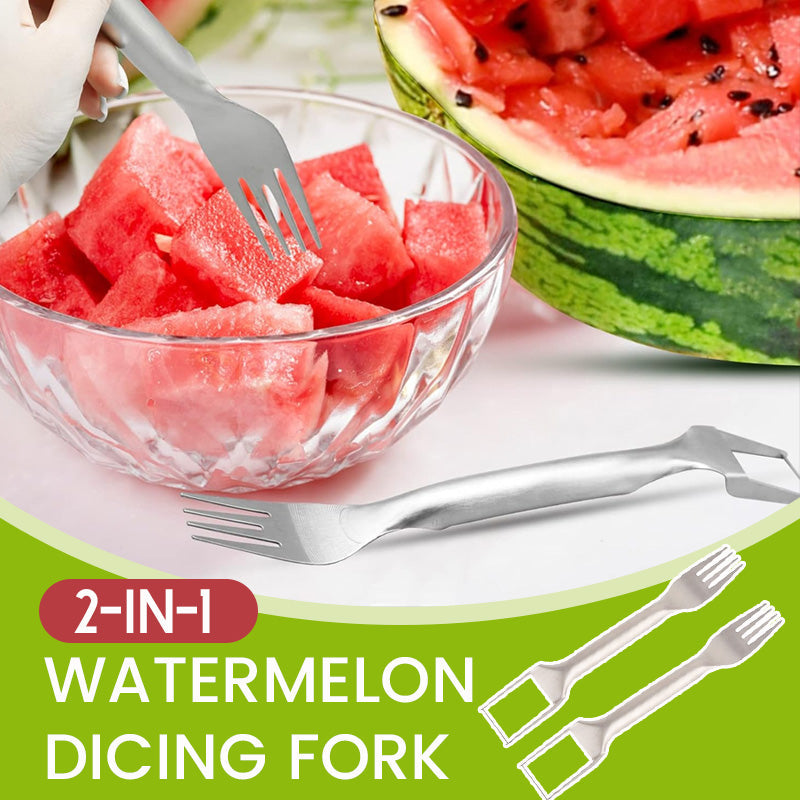 🍉2-i-1 tärningsgaffel för vattenmeloner