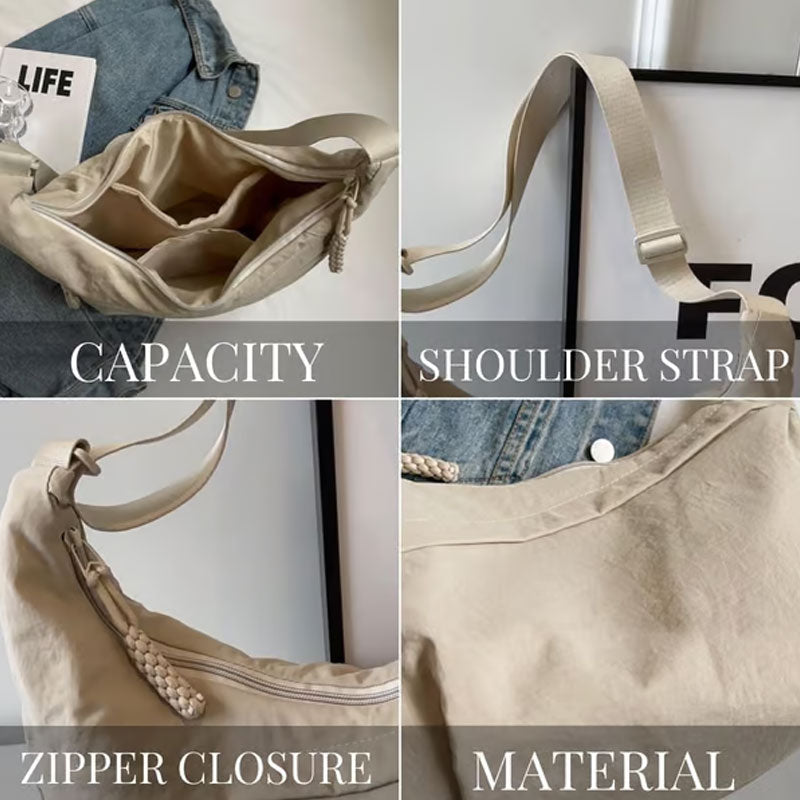 🔥🎒Dammode Enfärgad Nylon Crossbody-Väska
