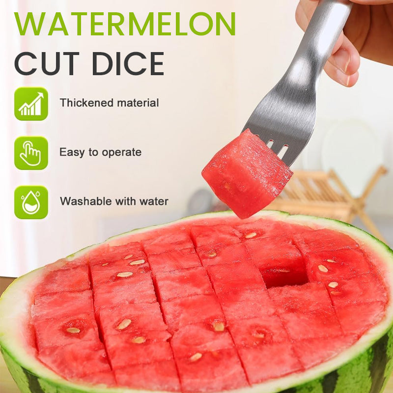 🍉2-i-1 tärningsgaffel för vattenmeloner