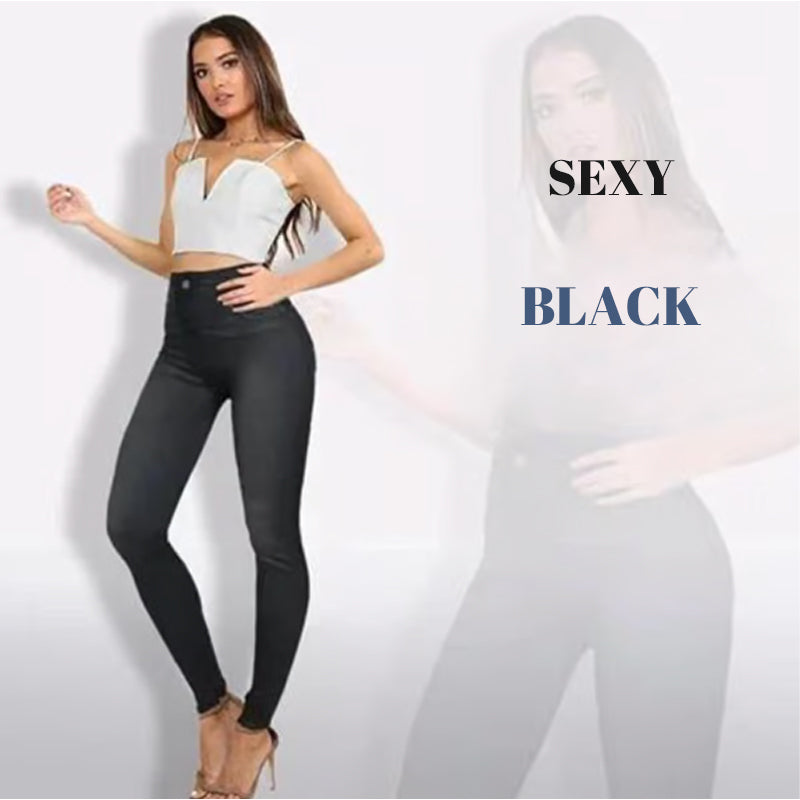 Perfekt stretchig skinny fit pull-on push-up plus-size denim jeans leggings