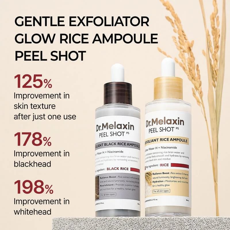 🏆Flash Sale⚡ 50K+ SOLD OUT! Nästan Gone-💥🔥Peel Shot Glow Rice Ampoule Duo