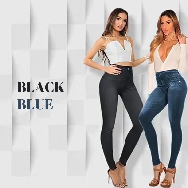 Perfekt stretchig skinny fit pull-on push-up plus-size denim jeans leggings