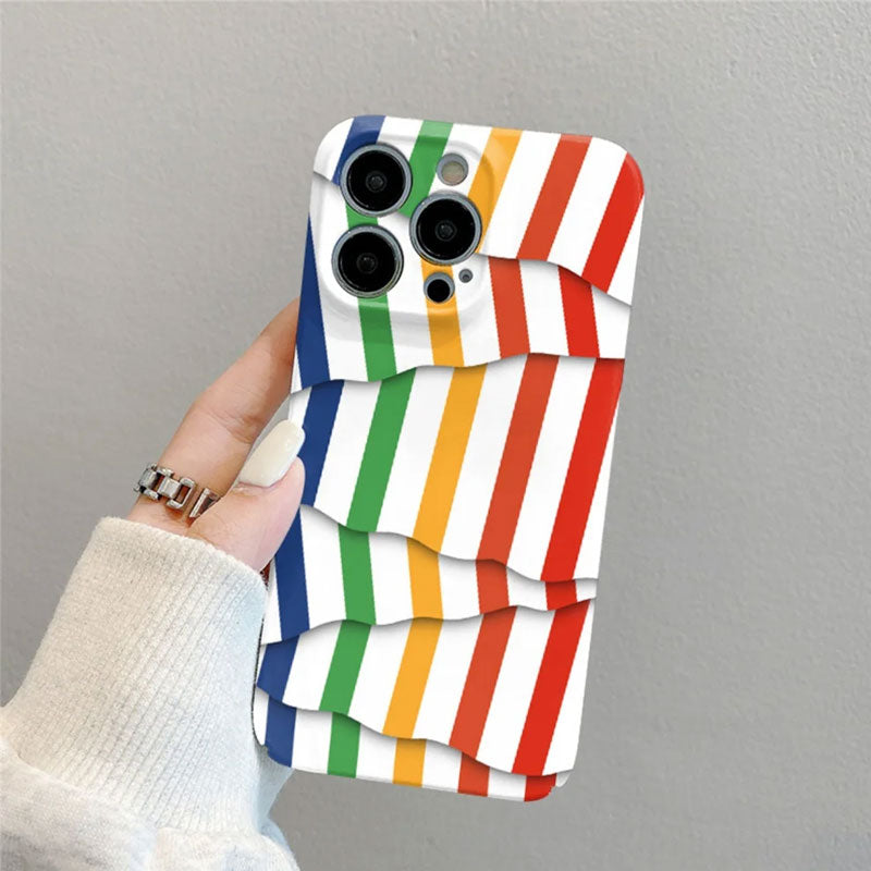 🌈Färgkontrast randigt filmskal för mobilen