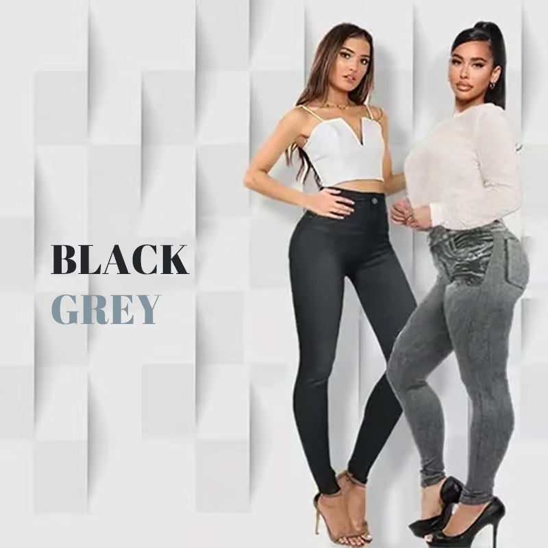 Perfekt stretchig skinny fit pull-on push-up plus-size denim jeans leggings