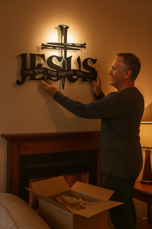 (🎁Sista dagen 49% rabatt)🔥Jesus & Cross Design Wall Art - ⌛Limiterad handgjord serie