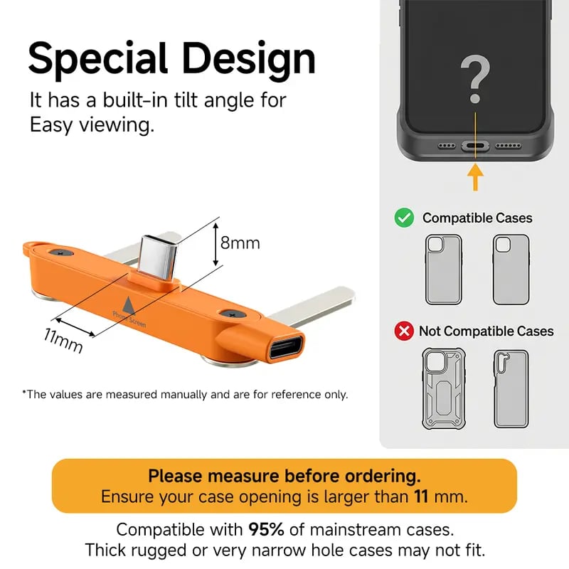 2-i-1 laddningskabel med 240W SuperCharge, 360° roterbart & osynligt stativ, avtagbar design